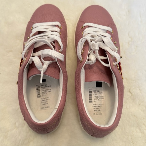 Dolce & Gabbana Pink Leather Sneakers - size 37.5 - Picture 7 of 9